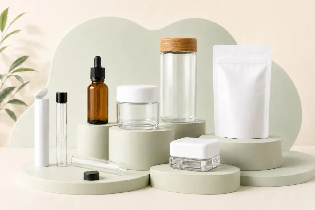 Cannabis packaging jars, bags, tubes and bottles from Cannaline